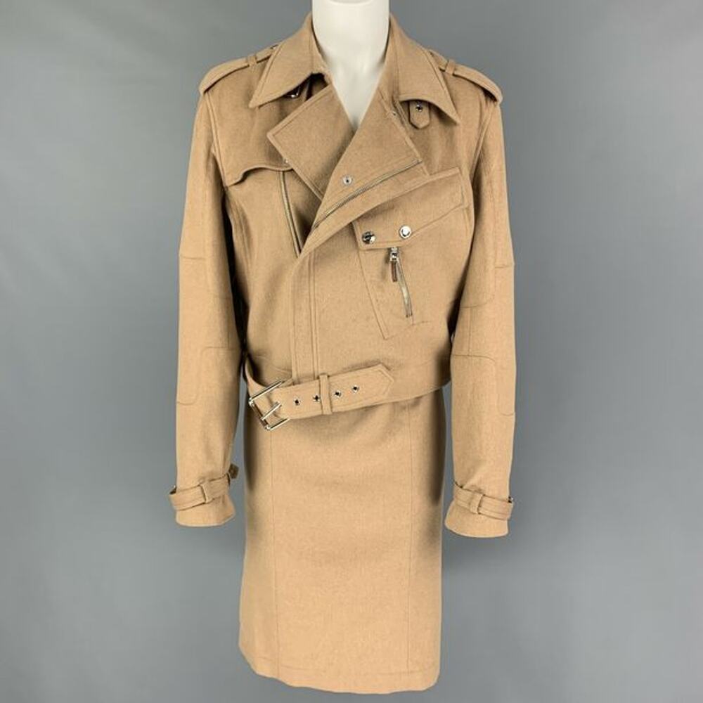 RALPH LAUREN Black Label Size 12 Camel Baby Camel Hair Biker Skirt Suit